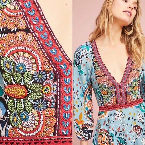 ‼️Anthropologie Beaded Karmina Dress 8 ‼️ - Picture 4 of 8